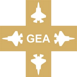 Picture of GEA (JA) zum F-35 Kampfflugzeug RUMANTSCH Kreuz Autoaufkleber